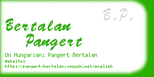 bertalan pangert business card